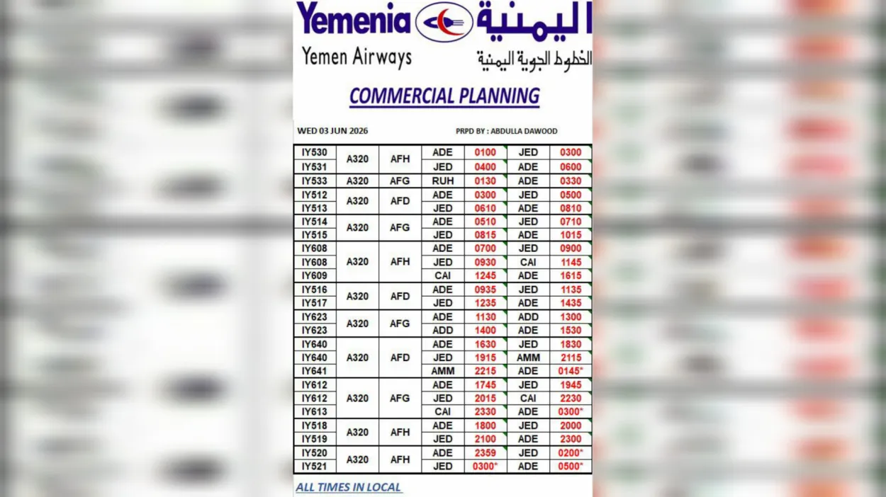 اليمنية تؤكد تشغيل 11 رحلة غداً الأربعاء وتواصل إعادة الحجاج إلى أرض الوطن